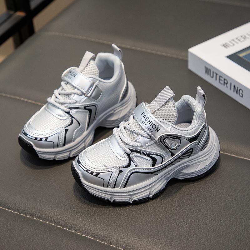 Children's sports shoes spring and autumn new girls' dad shoes breathable mesh lightweight boys running shoes dad shoes