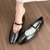 Fashion Bailamos Brand Women Silver Flats Fashion Square Toe Shallow Ladies Slip On Ballet Shoes Soft Casual Flat Mary Jane Shoes Mujer