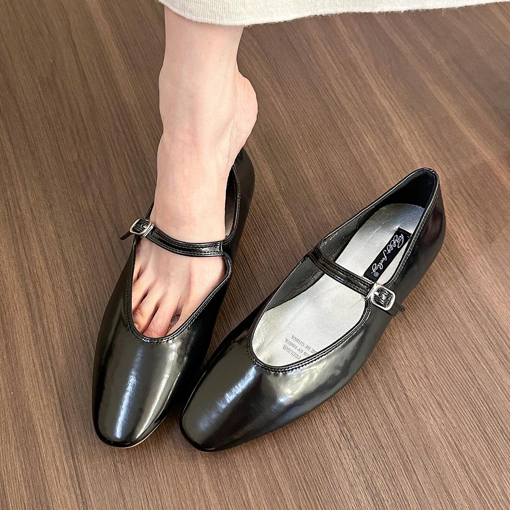 Fashion Bailamos Brand Women Silver Flats Fashion Square Toe Shallow Ladies Slip On Ballet Shoes Soft Casual Flat Mary Jane Shoes Mujer