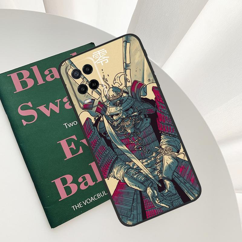 Samurai Mask Demon Case For Oppo A96 A76 A16 A15 A17 A52 A72 A54S A57S A58 A78 A98 A57 A77 A54 A74 A94 Cover