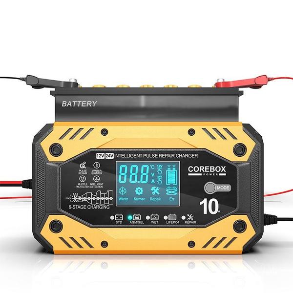 Nabíječka autobaterií Plně automatická 12V / 24V Inteligentní rychlonabíjecí pulzní opravná nabíječka pro AGM LFP GEL WET Olovo