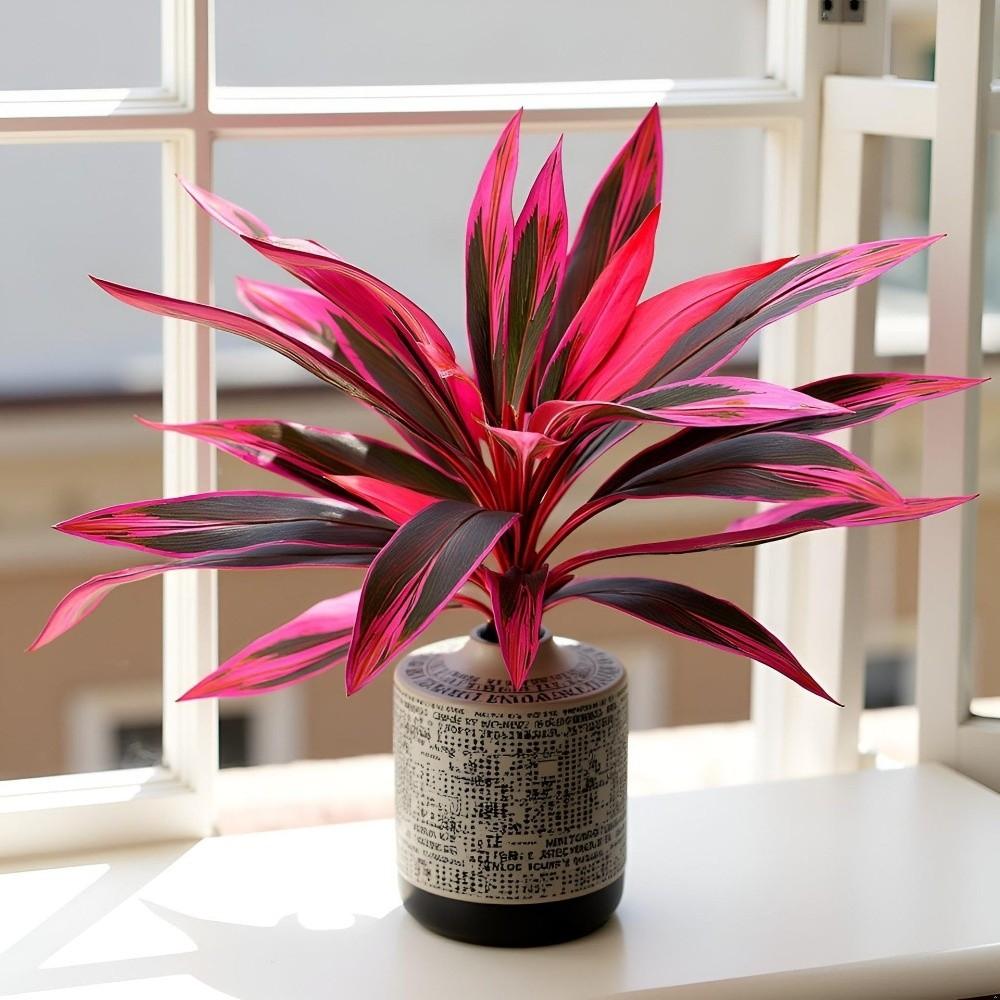 Plastic Shrub Artificial Dracaena Tree Realistic Leaves Realistic Simulation Banana Plant Vibrant Fade-Resistant