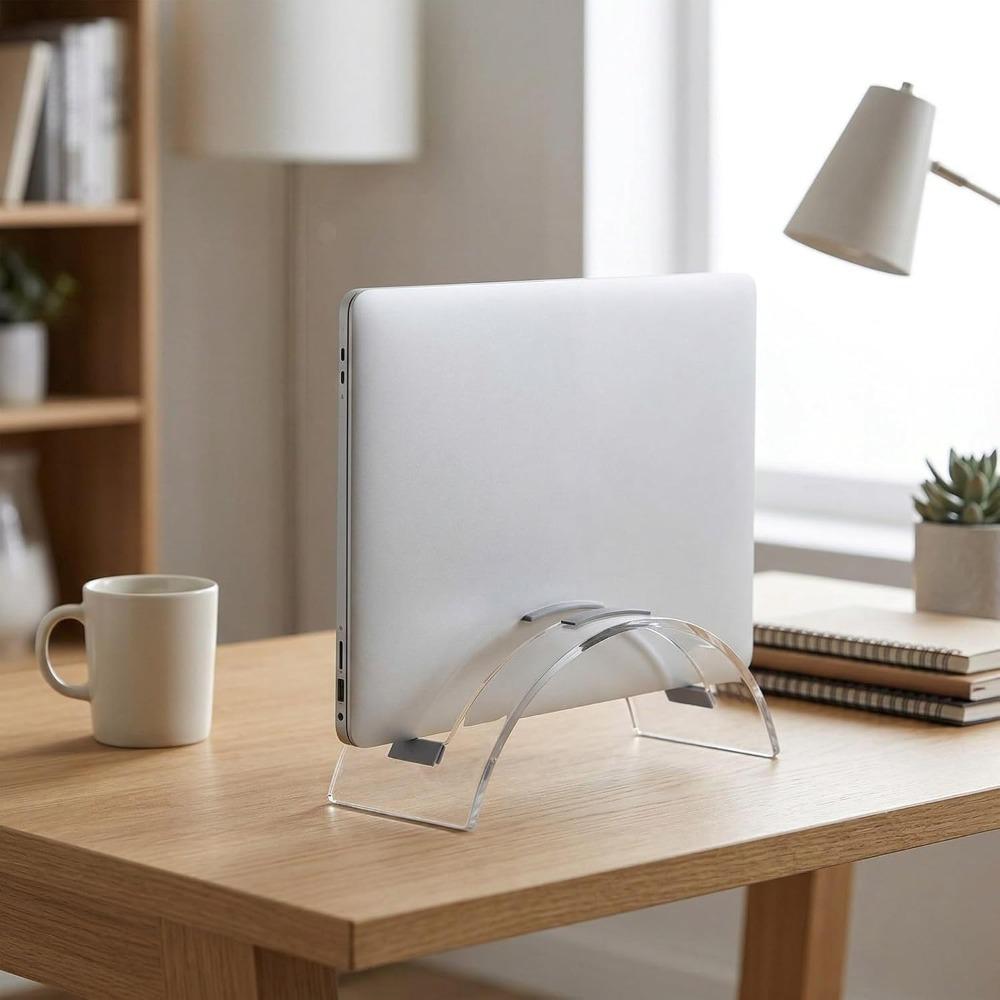 Minimalist Acrylic Laptop Stand Transparent Notebook Dock Invisible Vertical Laptop Stand Travel