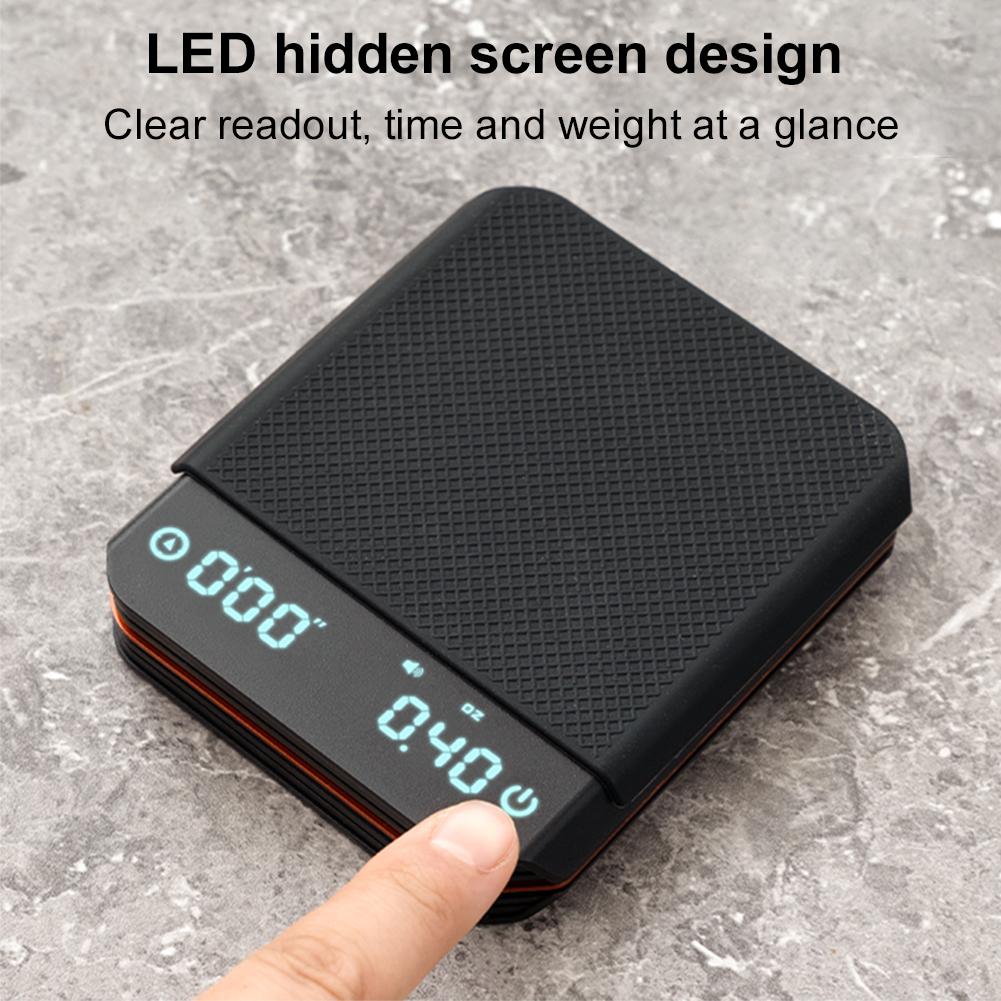 Espresso Scale with Timer 2kg/0.1g Accurate Scale Rechargeable Travel Coffee Pocket Scale for Espresso and Pour-Over Coffee