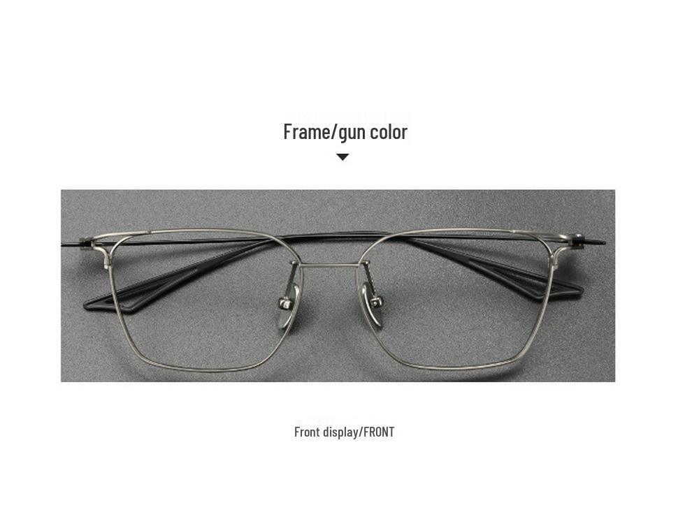 Retro Ultralight Square Pure Titanium Myopia Eyeglass Frames with Anti-Blue Light Coating