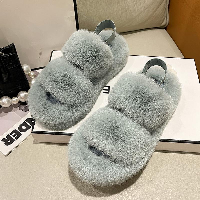 

Тапочки Mao Mao женская уличная обувь 2025 новинка корейская версия ins трендовая обувь осень и зима платформа сумки и домашние хлопковые тапочки 41 синий