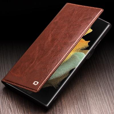 Qialino Originální kožené pouzdro na telefon Pro Samsung S24 S23 S22+ S25 Plus Ultra Obchodní styl Módní Luxusní S přihrádkami na karty Kryt