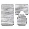Wood Grain Board Texture Toilet Carpet Set Bathroom Non-Slip Floor Mat Doormat