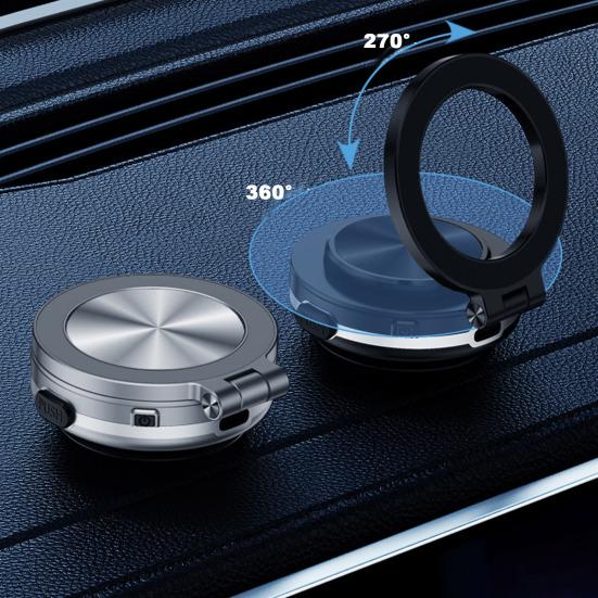 Magnetic Car Phone Holder Electric Vacuum Suction Cup Mount 360 Degrees Rotation Strong Grip Strong Magnetic Car Stand for IPhone