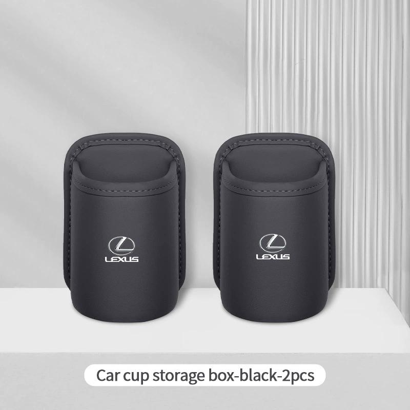 16x10cm PU Leather Car Door Edge Storage Box Cup Holder Drink Bin Phone Holder Bag In-Car Trash Can Interior Decoration
