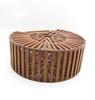 Bamboo Woven Beach Bag - European & American Style Round Retro Design