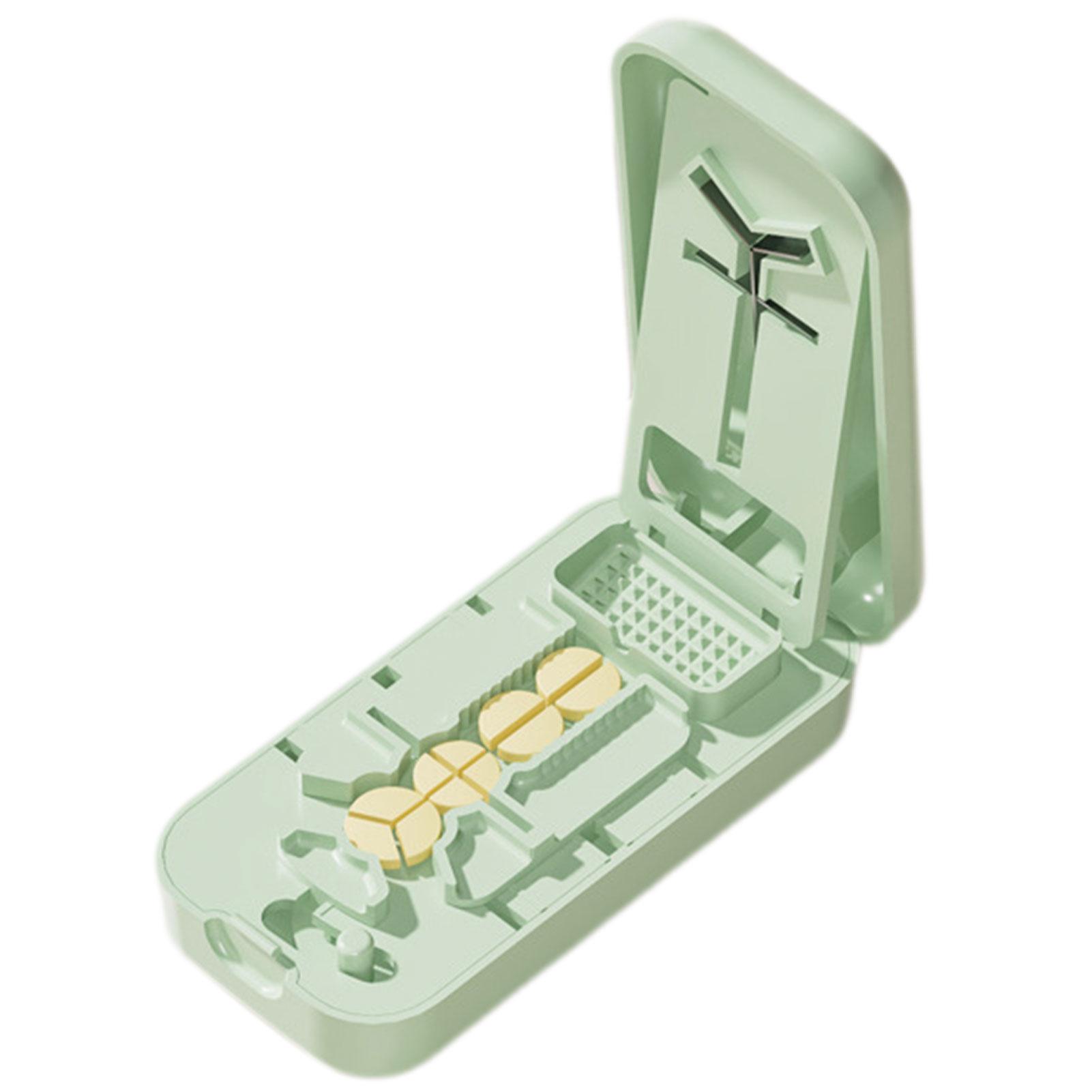 

Tablet Cutter,Weekly Medicine Storage Organizer,Pill Box Holder Container,Pill Case,Medicine Tablet Portable Dispenser Organizer зелёный