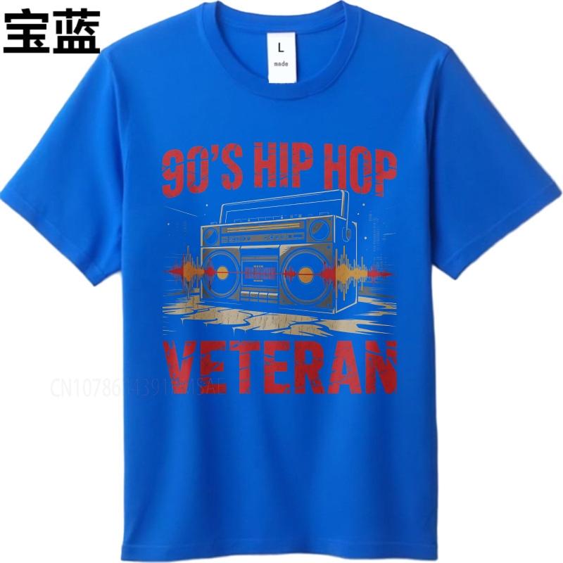 Neues Baumwoll-T-Shirt Schwarz Sommer Für sie T-Shirt 90er Hip Hop Veteran Boombox Design Kurzarm Rock-Oberteile Herren-T-Shirt