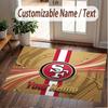 Custom Rug San Francisco 49ers Pattern Print Name Text Soft Non‑Slip Floor Carpet for Home Indoor Decoration