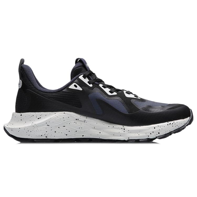 Li Ning Cloud Shield Lightweight Rebound Cushioning Low top Running Shoes Unisex Black Gray ARHR079-1
