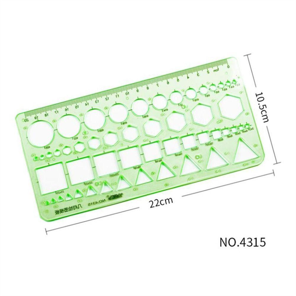 Multi Shaped Measuring Tool Oval Green Geometric Ruler Template Ruler Curve Ruler Drawing Ruler