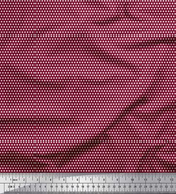 Red Japan Crepe Satin Fabric Dots Dots Fabric Prints By Metre 42 Inch