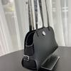 New First-layer Cowhide Splicing Canvas Tote Bag Shell Bag Retro Underarm Bag Shoulder Handbag Women