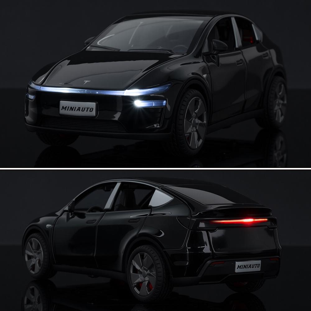 2026 New 1:32 Scale Tesla Electric Vehicles Alloy Diecast Model Cars Sound and Light Boys Gift Collectibles Pull Back Children's Toys
