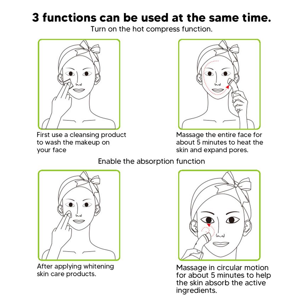 Facial Beauty Massager Hot Compress Vibration EMS Microcurrent Skin Tightening Lifting Machine