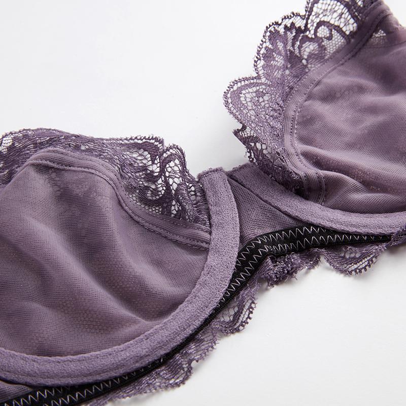 DKGEA Sexy Bra Set Plus Size Lace Underwear Transparent