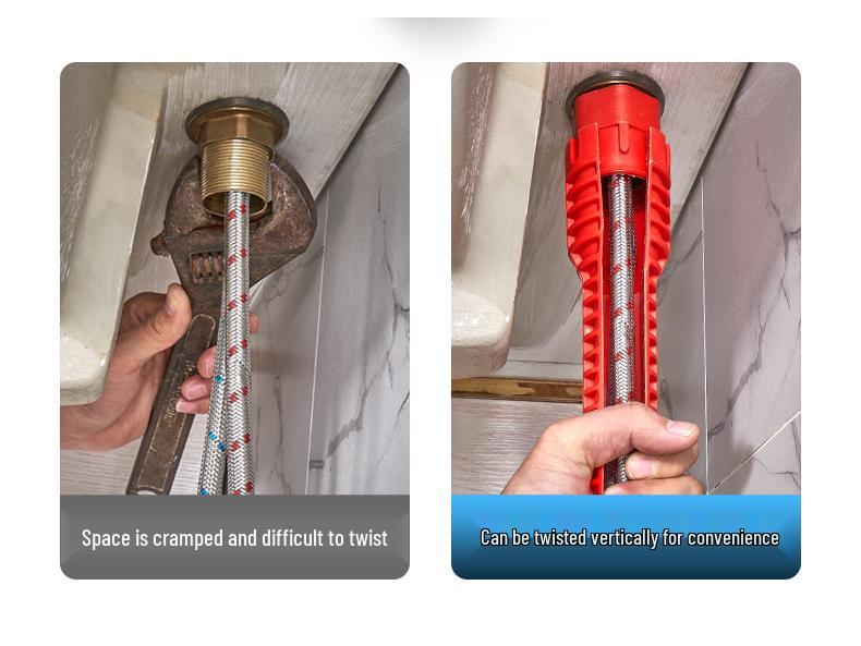 Eight-in-One Multifunctional Faucet & Pipe Wrench Tool for Bathrooms