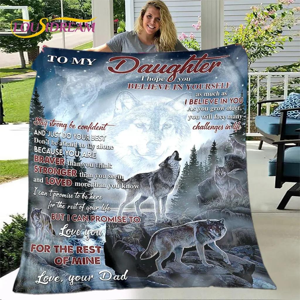 To My Daughter Plush Butterfly Quilt Throw Soft Flannel Blanket for Living Room Bedroom Bed Sofa  Perfect Gift for Daughter