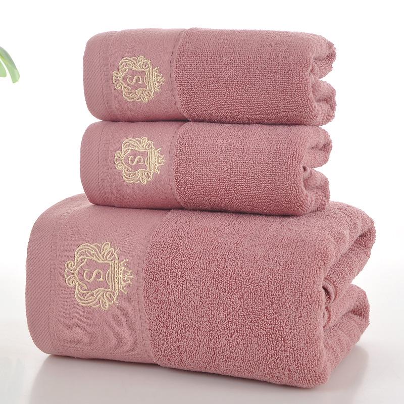 Pure Cotton Bath Towel Set: Absorbent and Lint-Free, Three-Piece Gift Set Featuring Extra Large Towels and Face Towel for Adults