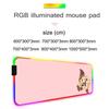 Black Magic Girl Mouse Pad RGB Gaming Mousepad Big LED Pad PC Desk Mat Luminous Mouse Pad Large Keyboard Mats Table Rug With