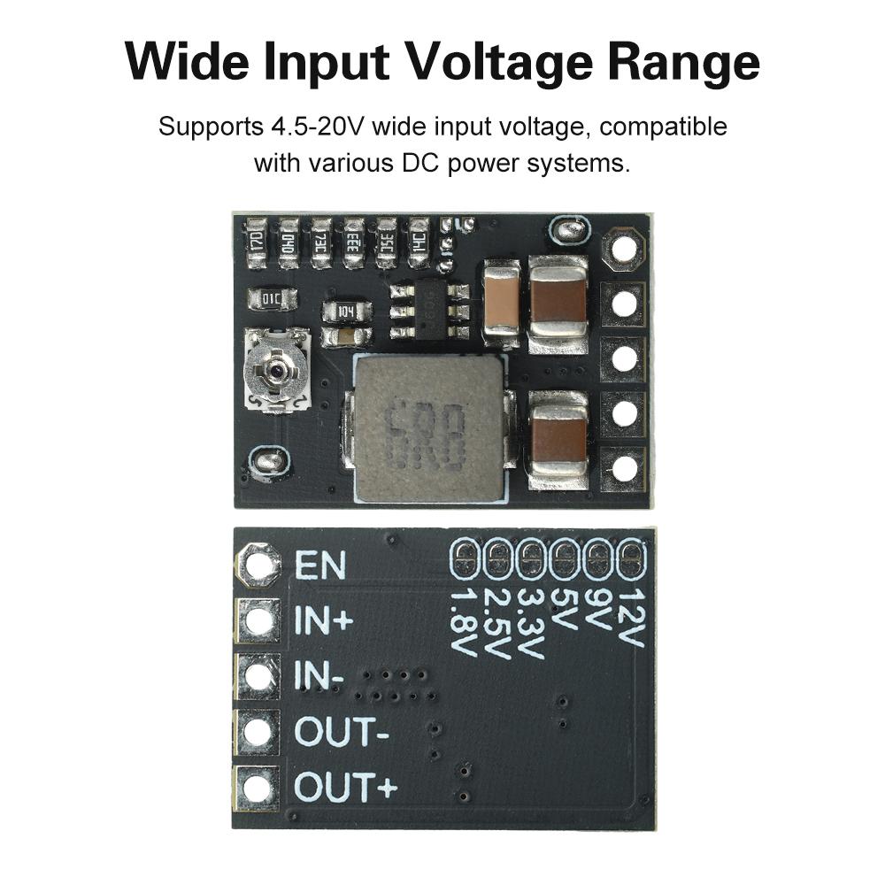 DC-DC Step Down Power Supply Module 4.5-20V To 1.8V/2.5V/3.3V/5V/9V/12V 2A Voltage Adjustable Buck Converter Voltage Regulators