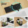 Rustproof Kitchen Storage Sink Caddy Organizer with Drain Tray, Durable Carbon Steel Sponge Holder, Detachable Dish Brush Rack Space Saving