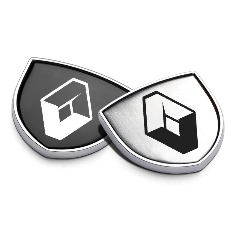 1 stk 3D Metall Auto Dørskjold Emblem Bil Karosseri Merke Klistremerke for Renault Dacia Megane 2 3 Clio 4 Captur Kadjar Fluence