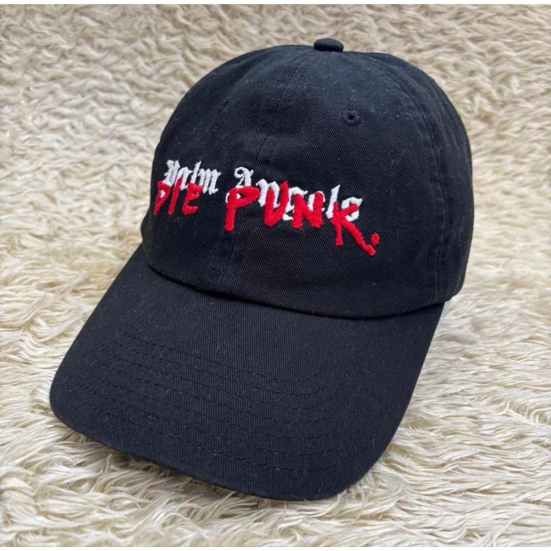 Used Rare Palm Angels die punk cotton 6 panel cap black