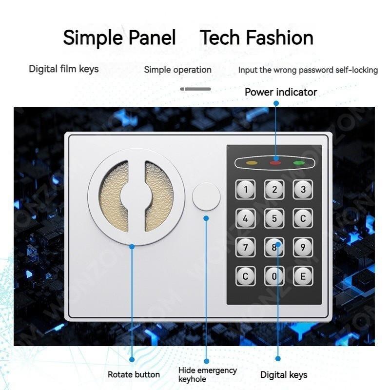 Mini Digitalt Säfskåp Hemkontor Förvaringslåda Intelligent Helt Stål Stöldskydd Intelligent Lösenord Spargris