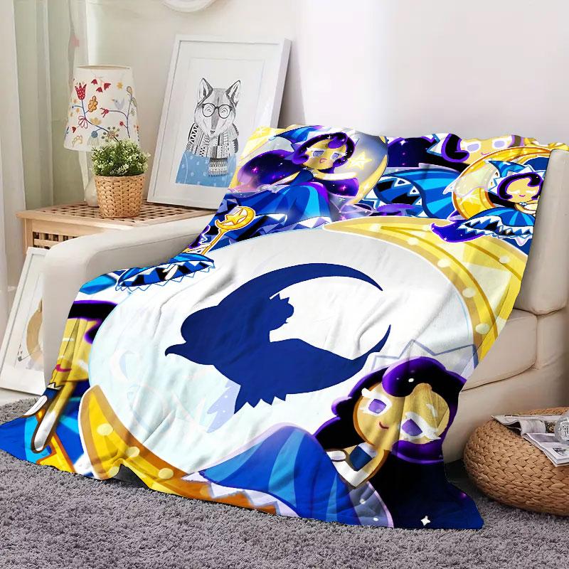 1Pc CookieKingdom Print Flannel Blanket, High quality Comfortable for All Seasons, Home Decor, Warmth and Comfort, Perfect for Christmas Gifts