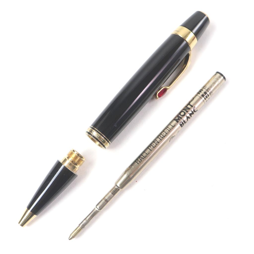 Very Good MONTBLANC Ballpoint pen BOHEME Black Gold Rouge Colored Gemstones mens Used