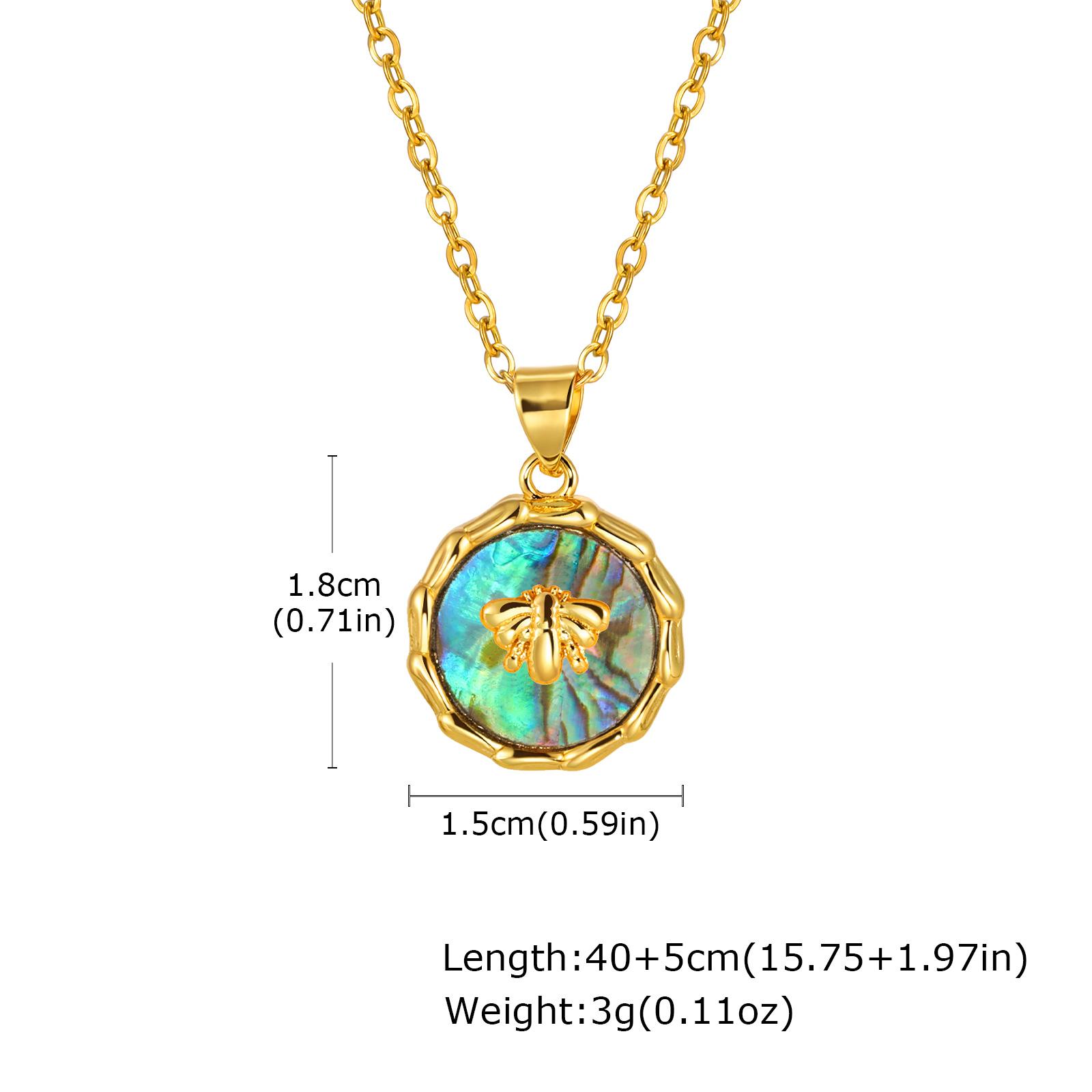 

Summer Waterproof Necklace for Women, Nature Abalone Shell Heart Square Round Shape Pendant Statement Jewelry 16 icnh-18 inch