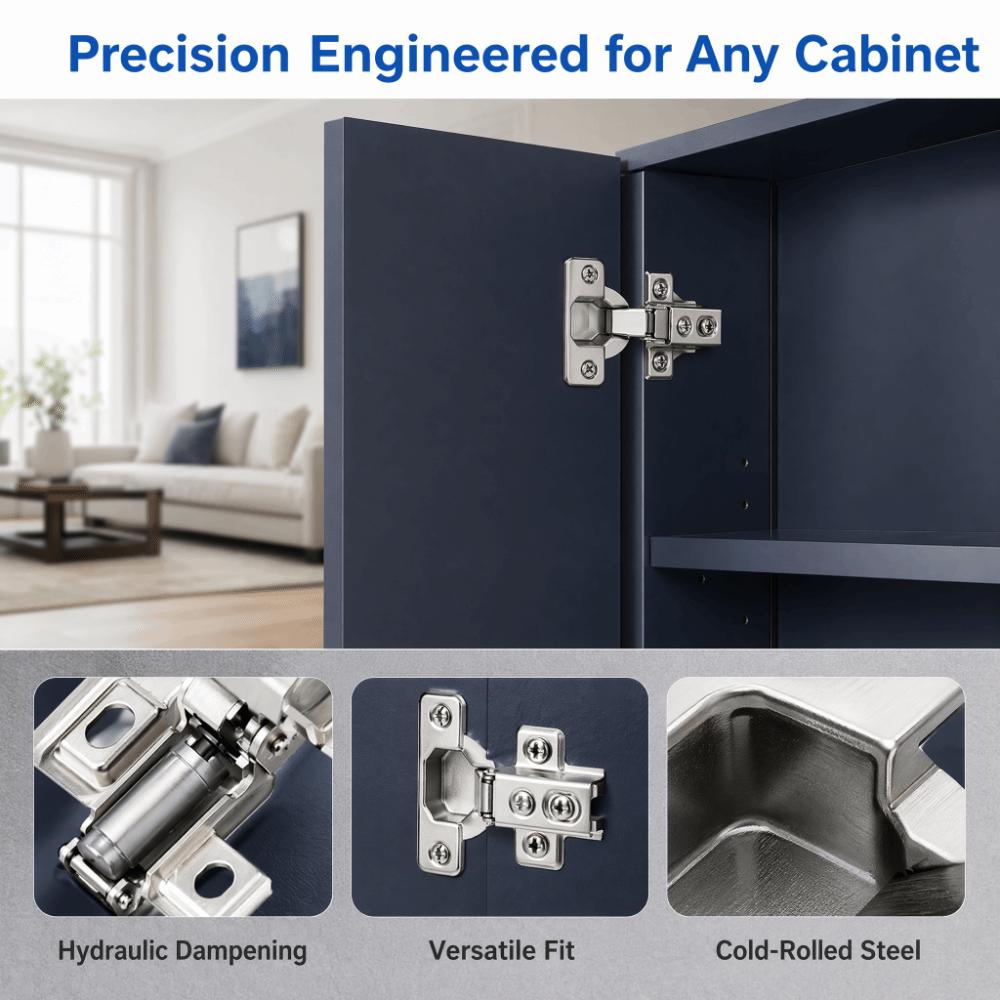 4pcs Adjustable Door Hinges Concealed Soft Close Hinges Heavy Cabinet Hinges  Cupboard