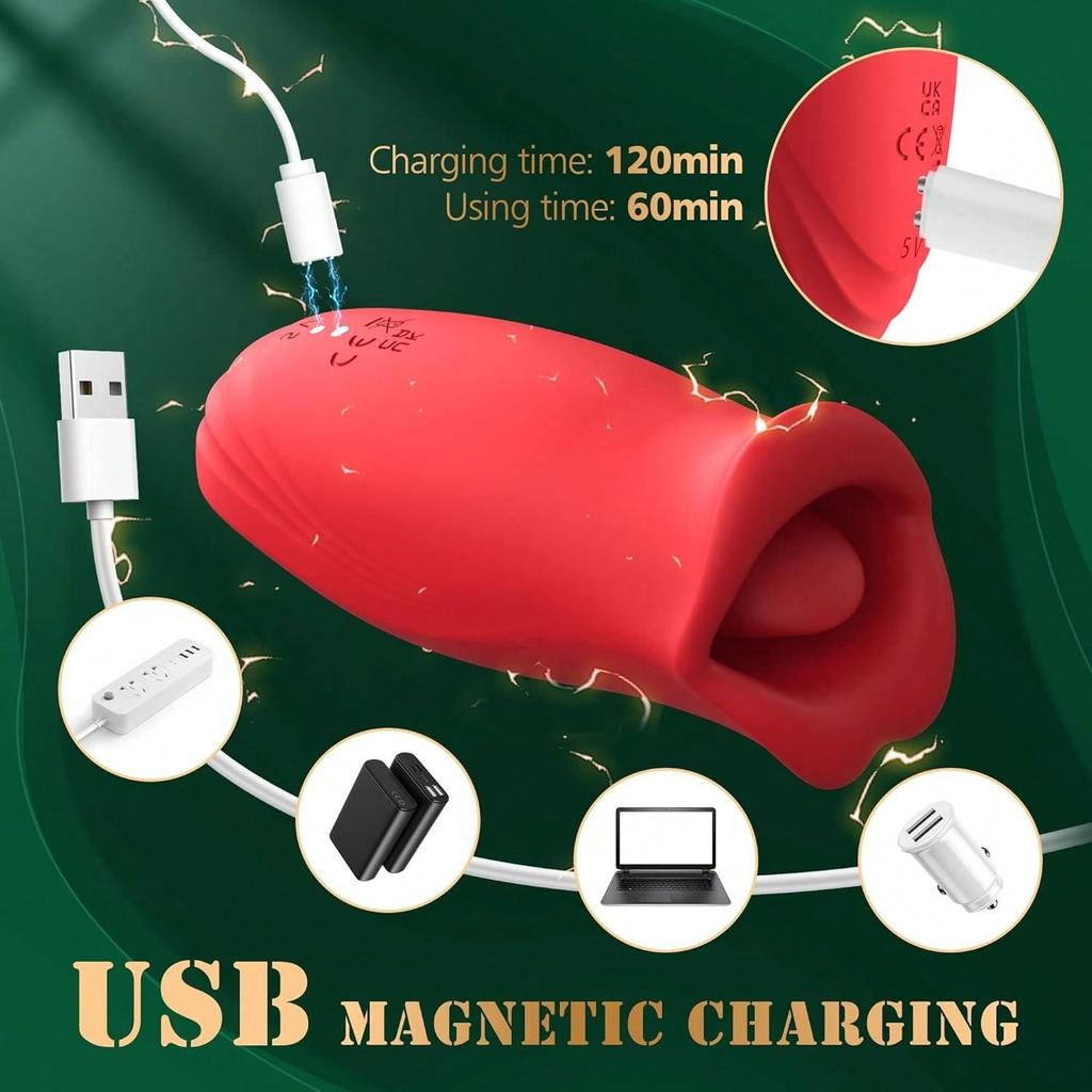 Rose Tongue Mouth Licking Vibrator G Spot Clitoris Nipple Stimulator Massager Adult Sex Toys Women 18+
