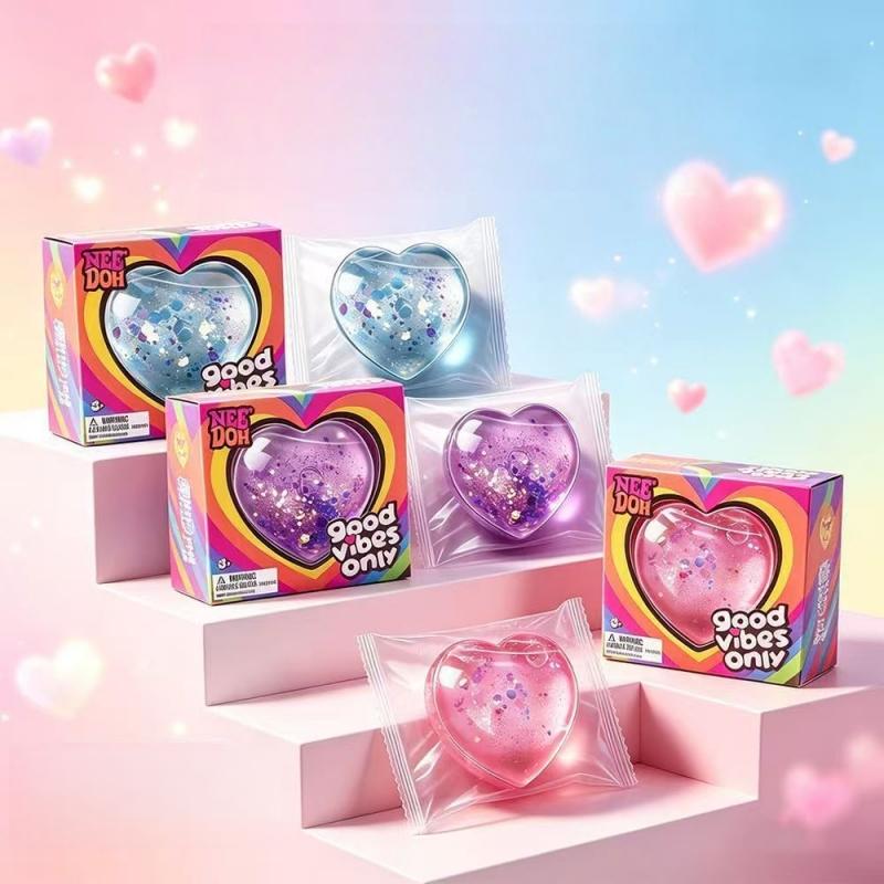 Heart-Shaped Squishy Toys, Soft & Non-Sticky Texture, Slow Rebound Stress Relief Fidget Toys, Pocket-Sized Hand Toys