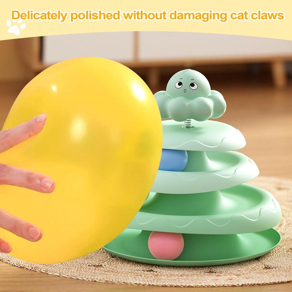 Cat Ball Track Tower with ThreeLayer Tracks, NonSlip Base, Indoor Cat Toy Activity Center