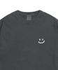 GRAVER [Unisex] Small Drawing Smile Pigment Short Sleeve T-Shirt_Black Charcoal/Gray Logo