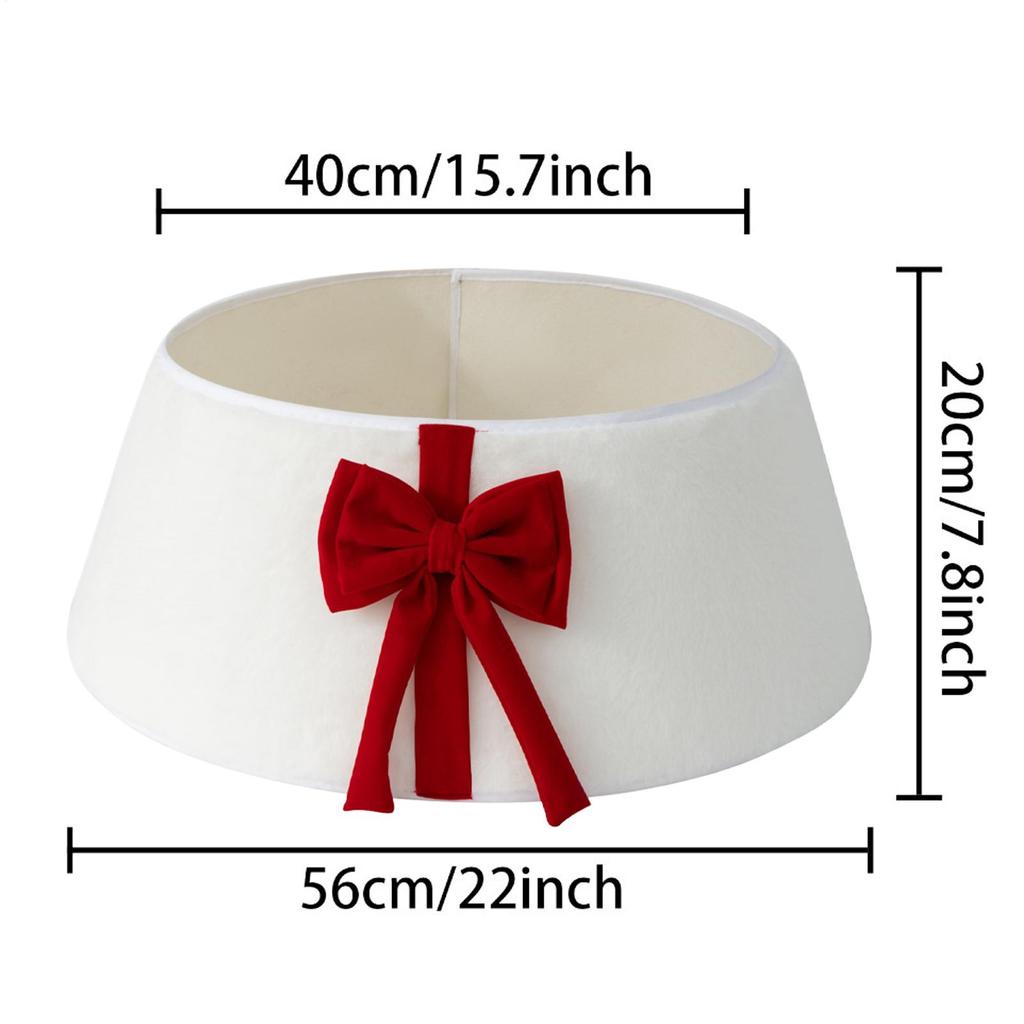 Christmas Tree Skirt Plush Holiday Decoration With Bow Knot Rustic Christmas Tree Base Collar For Indoor Outdoor Tabletop