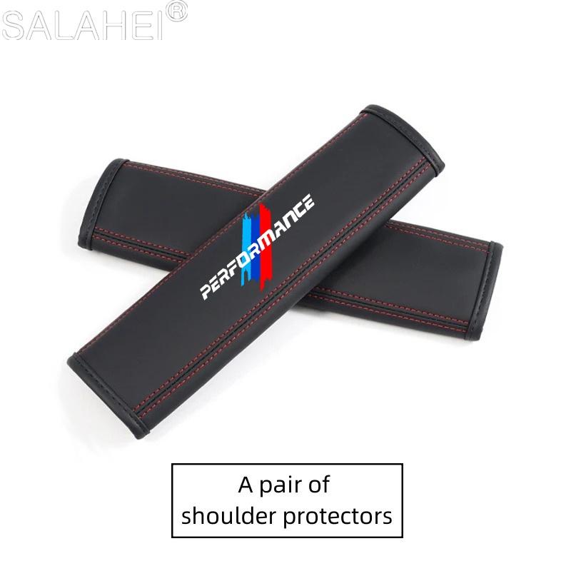 BBKE3 Car Seat Neck Pillow Headrest Rest Cushion Seat Belt Shoulder Pad For BMW M Performance E46 E90 E60 F10 F30 E39 E36 F20 Sticker