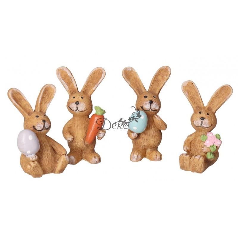 BUNNY FIGURINE 4 PCS HARE DECORATION