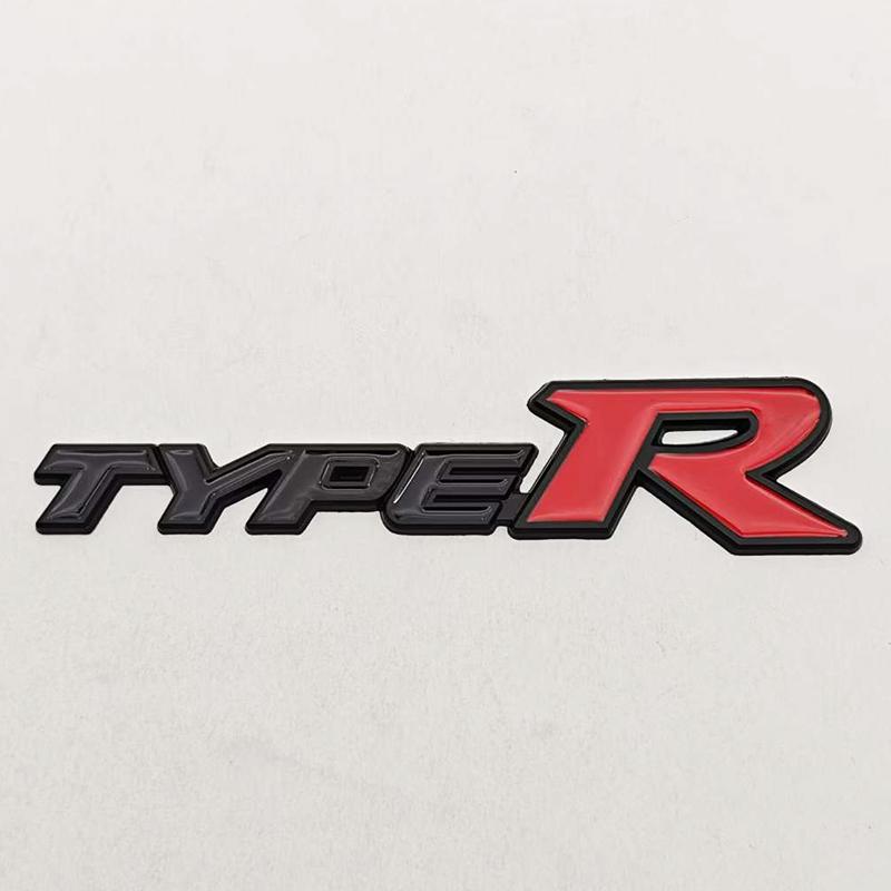 3D Metal Car Styling Type R Logo Rear Trunk Sticker Badge Emblem Decal For Honda Civic TYPE R CRV HRV Accord Fit Car Accessories