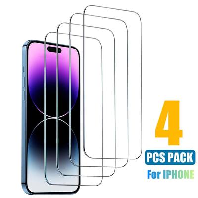 4PCS Tempered Protective Glass Flim for IPhone 14 13 12 11 Pro Max Mini Screen Protector for IPhone 14 Plus X XR XS 7 8 6 5 SE 2 Glass