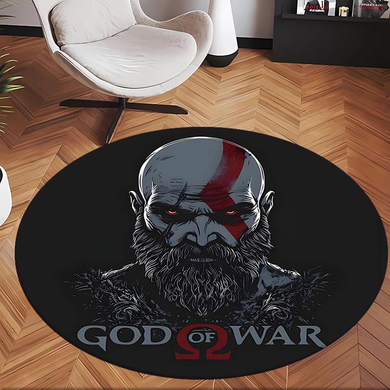Kratos (1) Ofis için Yuvarlak Halı Ofis, Yatak Odası, Oturma Odası ve Ev Alanı için Dekoratif Yer Halısı