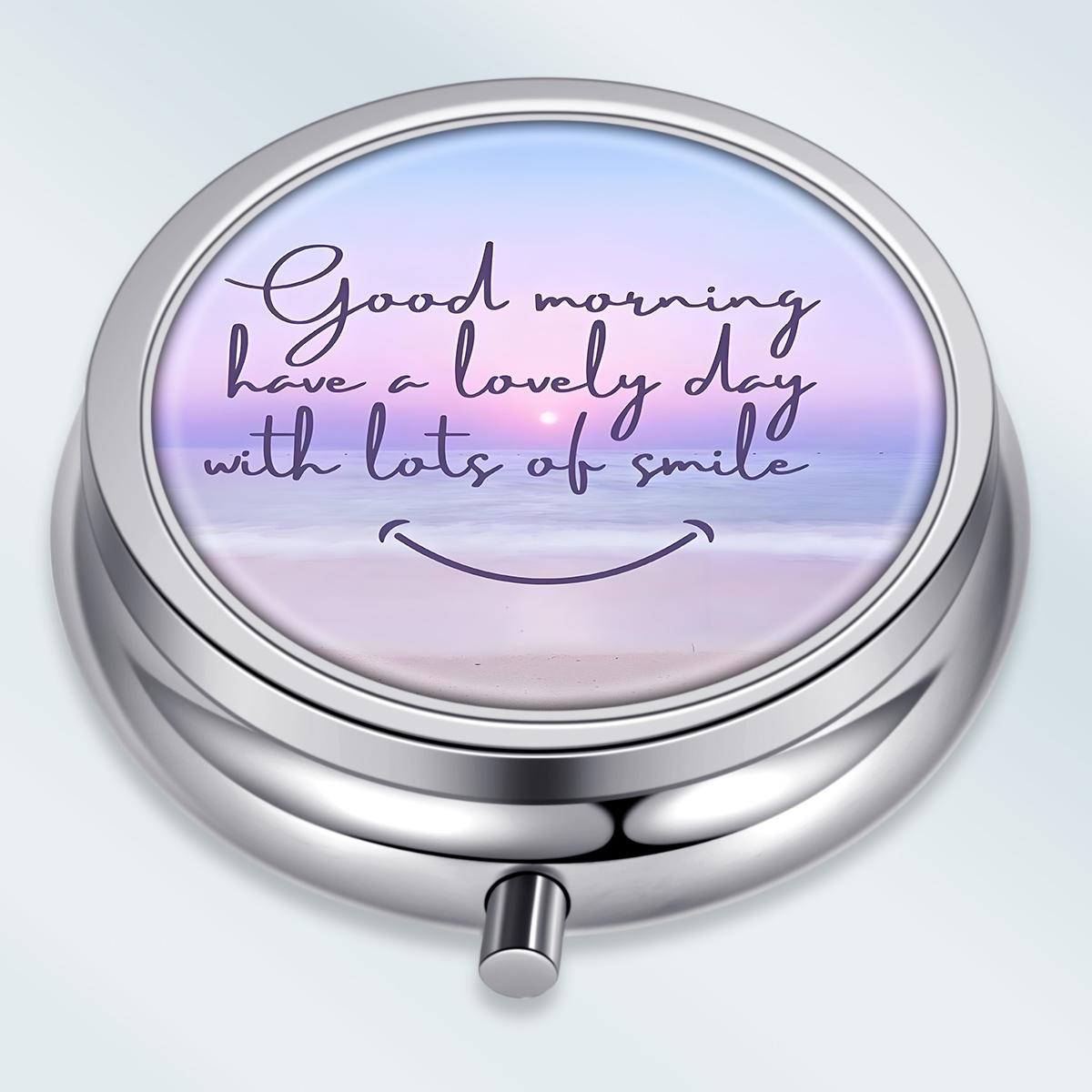 

Portable Pill Box with 3 Compartments, Mini Metal Medicine Organizer Case, Cute Printed Pill Container for Vitamins, Pills, Jewelry, Travel, Daily Use різнокольоровий