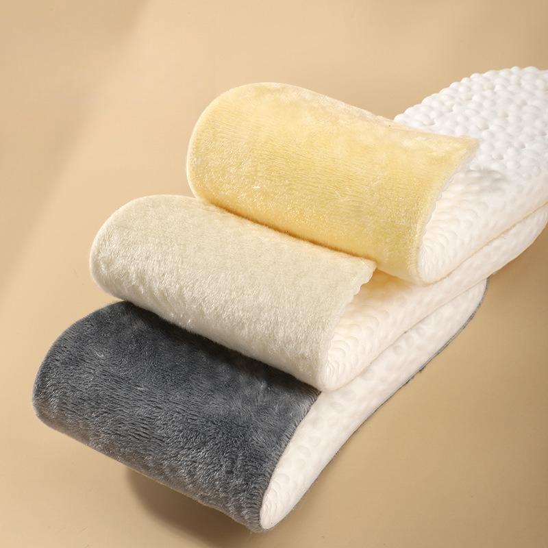 3pair Fleece Thickened Warm Sports Insole Antibacterial Deodorant Comfortable Breathable Sweat Absorption Shoe Pad Walking Pad